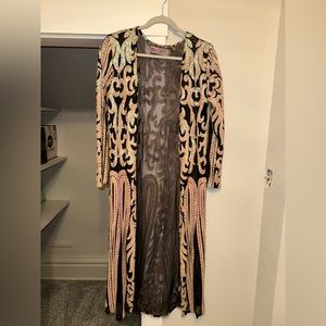 Royal Sequin Duster - iridescent on black